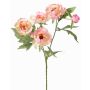 Artificial peony branch LARDUAN, Eco Collection, pink-white, 24"/60cm, Ø2.8"/7cm