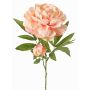 Artificial peony WARDUAN, Eco Collection, salmon, 26"/65cm, Ø5.9"/15cm