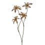 Artificial lily branch FRULMO with glitter, brown-gold, 24"/60cm