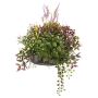 Artificial flower arrangement: lavender, impatiens (DANFIR), mint, clover, fern, white-purple-green, 50cm, Ø32cm