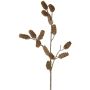 Decorative fir branch LONGIH with cones, brown and white, 75cm