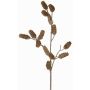 Decorative fir branch LONGIH with cones, brown-white, 30"/75cm