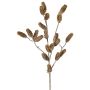 Decorative fir branch LONGIH with cones, brown and white, 95cm