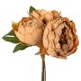 Artificial bouquet of peonies ZOLTANY, light brown, 10"/25cm
