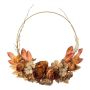 Decorative flower ring Autumn wreath WIMRA, hydrangea, rose, brown-orange, Ø20"/50cm