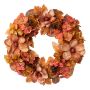Decorative wreath of magnolia, cabbage rose and hydrangea ZOBLI, orange-brown, Ø16"/40cm