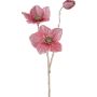 Artificial Christmas rose branch GRIMFAL, fuchsia, 22"/55cm