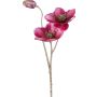 Artificial Christmas rose branch GRIMFAL, magenta, 22"/55cm