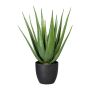 Artificial succulent Aloe vera KRONFA in decorative pot, green, 26"/65cm