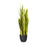 Artificial succulent Sanseveria ZULEN in decorative pot, green-yellow, 3ft/90cm