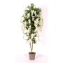 Decorative wisteria MALENKA, natural stems, with flowers, white, 6ft/175cm - Made in Italy