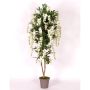 Decorative wisteria MALENKA, natural stems, with flowers, white, 3ft/100cm - Made in Italy