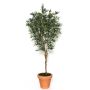 Decorative olive tree LORENZO, real stem, fruits, stoneware pot, 5ft/150cm - Made in Italy
