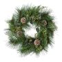 Decorative wreath of pine, cypress and eucalyptus ZAPRI with cones, green, Ø20"/50cm