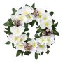 Decorative flower wreath Christmas rose FOGRA, cones, white, Ø12"/30cm