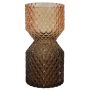 Decorative glass vase ANDREI with diamonds, amber-brown-clear, 8"/20cm, Ø3.9"/9,8cm