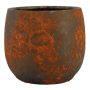 Ceramic planter OLEG, rusty brown, 6"/16cm, Ø7"/19cm