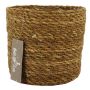 Flower basket AMPARO, seagrass, beige, 5.5"/14cm, Ø6"/16,5cm