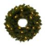 Artificial fir wreath JOTRA, LEDs, battery, crossdoor, green, Ø16"/40cm