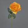 Silk rose spray SIMONY, yellow-orange, 18"/45cm, Ø3.1"/8cm