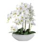 Artificial flower Phalaenopsis orchid XELAV, ceramic bowl, white, 26"/65cm