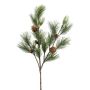Artificial pine branch DRALMO with cones, green, 4ft/120cm