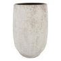 Ceramic vase VEMIL, speckled, white, 20"/50cm, Ø11"/29cm