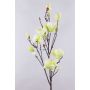 Artificial magnolia branch YONA, cream-green, 4ft/130cm, Ø2"-5.9"/5-15cm