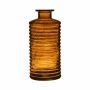 Glass vase STUART with grooves, bottle-shaped, orange-brown-clear, 12"/31cm, Ø5.7"/14.5cm