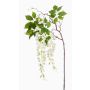 Artificial wisteria branch NISSRINE with flowers, white, 145cm
