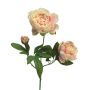 Artificial peony branch MEIRU, apricot-pink, 28"/70cm