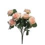 Fake rose bush KAILIN on spike, pink-cream, 16"/40cm