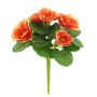 Artificial begonia ZILING on spike, orange, 7"/18cm