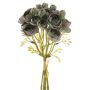 Artificial rose bouquet YANMEI, grey-purple, 12"/30cm