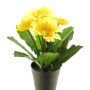 Artificial gerbera XIAOOU in decorative pot, yellow, 10"/25cm