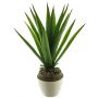 Artificial Aloe Vera SHURUI in ceramic pot, green, 18"/45cm