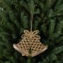 Christmas tree decoration bell for hanging SCOUT, acrylic, glitter, gold, 4.3"x1.2"x3.1"/11x3x8cm