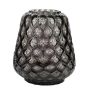 Flower vase glass LEISSAN, honeycomb pattern, grey, 12"/30cm, Ø9"/23cm