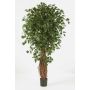 Fake Ficus tree LUCIUS, real stems, green, 4ft/120cm