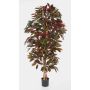 Artificial Croton CARA, natural stems, green-red, 6ft/180cm