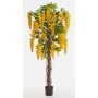Artificial Laburnum tree ARIANA, real stems, blooms, yellow, 6ft/180cm