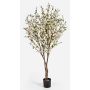 Silk Cherry blossom tree ZADAR, real stems, white, 5ft/140cm