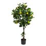 Decorative lemon tree LUNING, artificial trunk, fruit, 4ft/120cm