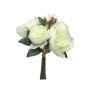 Artificial peony bouquet LINYUAN, cream, 14"/35cm