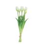 Artificial tulip bouquet LONA, white, 18"/45cm, Ø6"/15cm