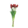 Artificial tulip bouquet LONA, red-black, 18"/45cm, Ø6"/15cm