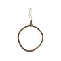 Decorative metal ring HELIJIA for hanging, flocked, brown, Ø6"/15cm