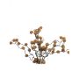 Artificial deutzia buds SHANMIAO with glitter, brown
