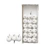 Artificial apples YANWEN, 24 pieces, shiny white, 1.1"/2.7cm, Ø1.3"/3.2cm