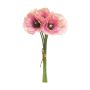 Artificial poppy bouquet XIONG, pink-cream, 12"/30cm